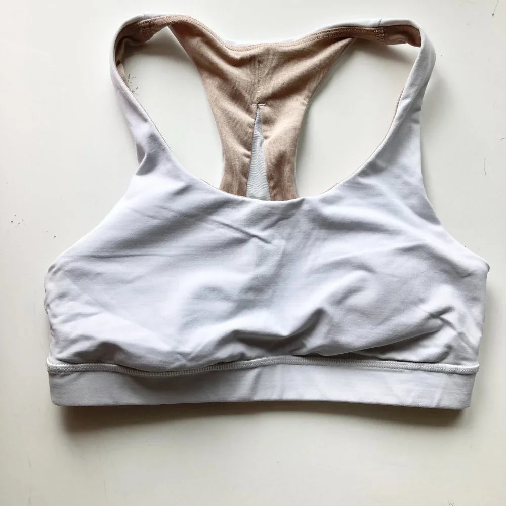 LULULEMON White Pale Blue Invigorate Luxtreme Mesh Racerback Sports Bra - Picture 8 of 16